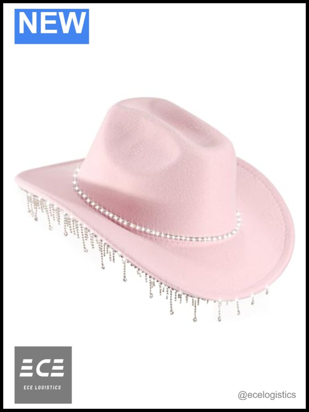 Cowboy Hat Rhinestone Fringe Western Sparkly Hats for Women